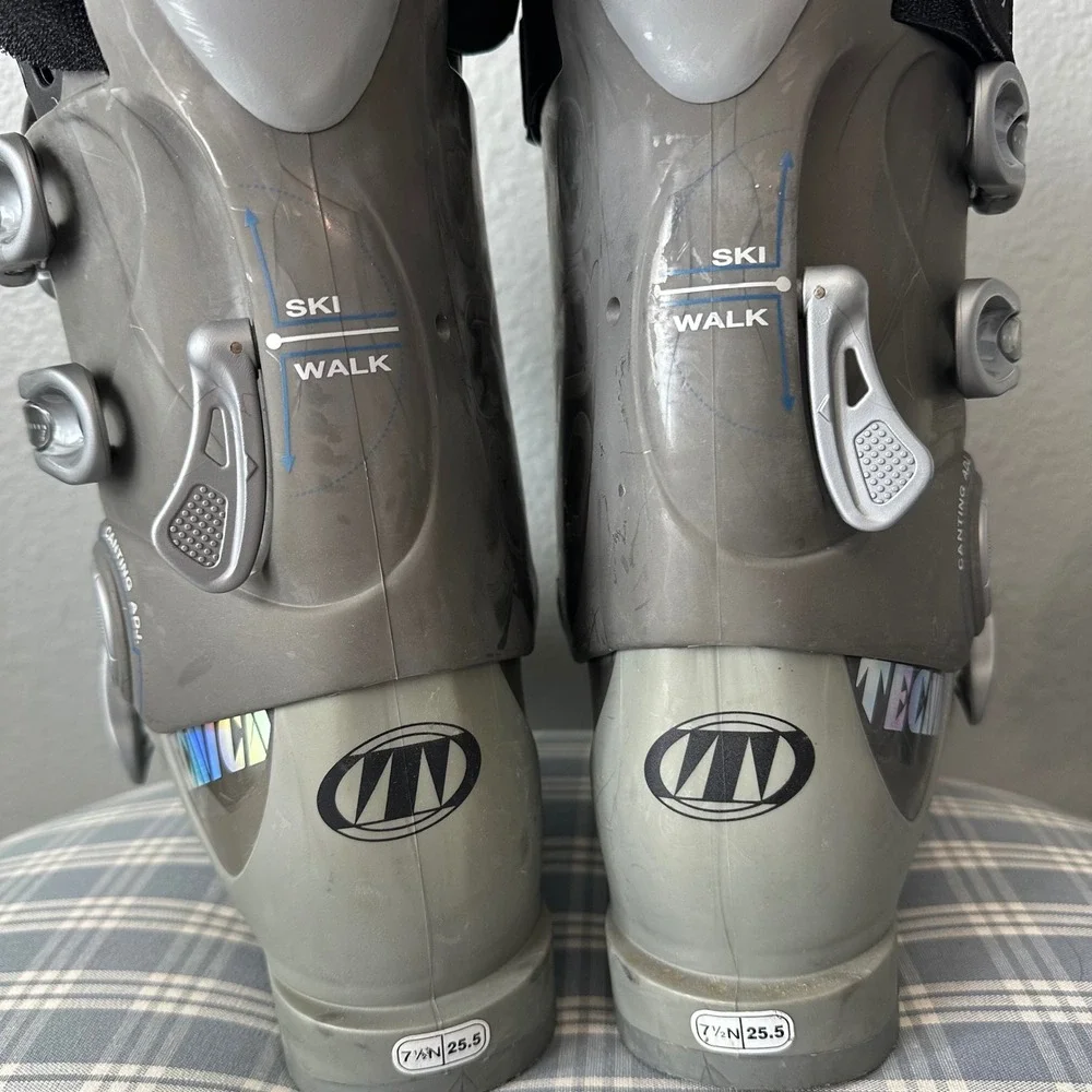 Tecnica Ski Boots Duo 90 Anti Vibration System Canting‎ Adj. Size 7.5  25.5 Grey
